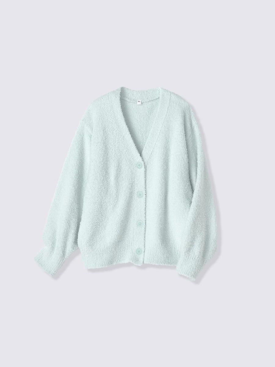 GU GU Fluffy Knit Cardigan CZ Light Green (W)