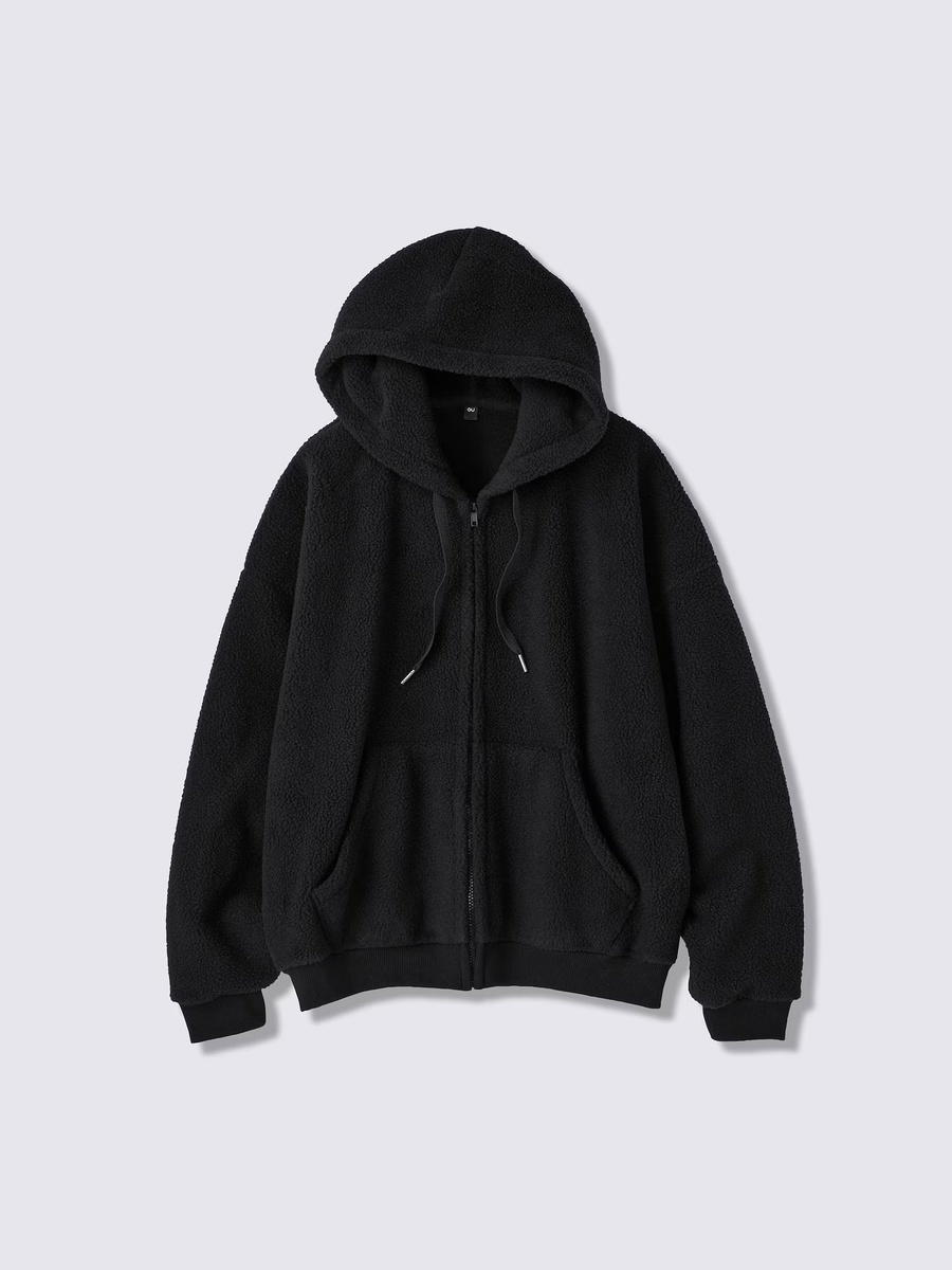 GU GU Fleece Cocoon Full-Zip Hoodie UL Black