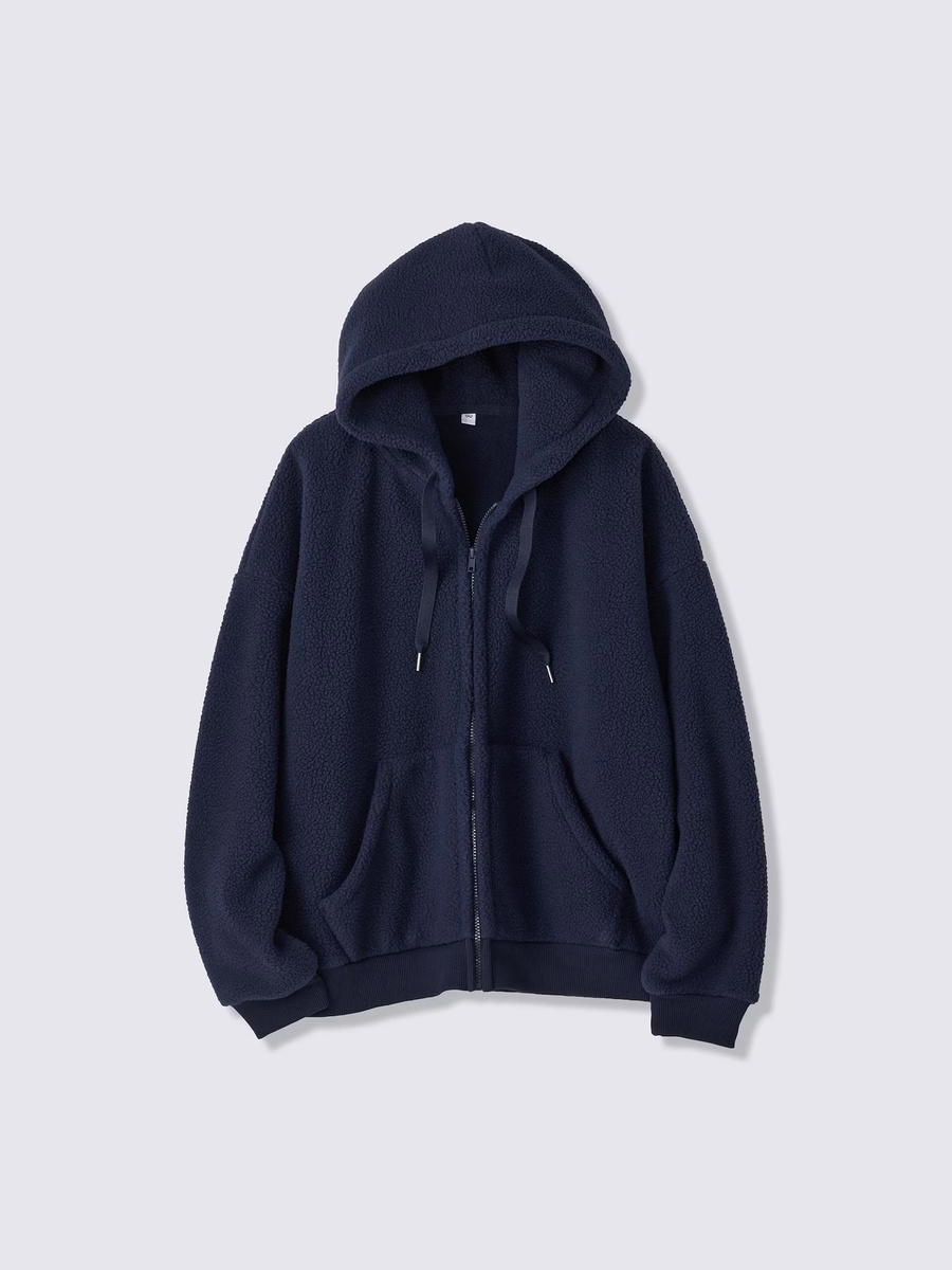 GU GU Fleece Cocoon Full-Zip Hoodie UL Navy