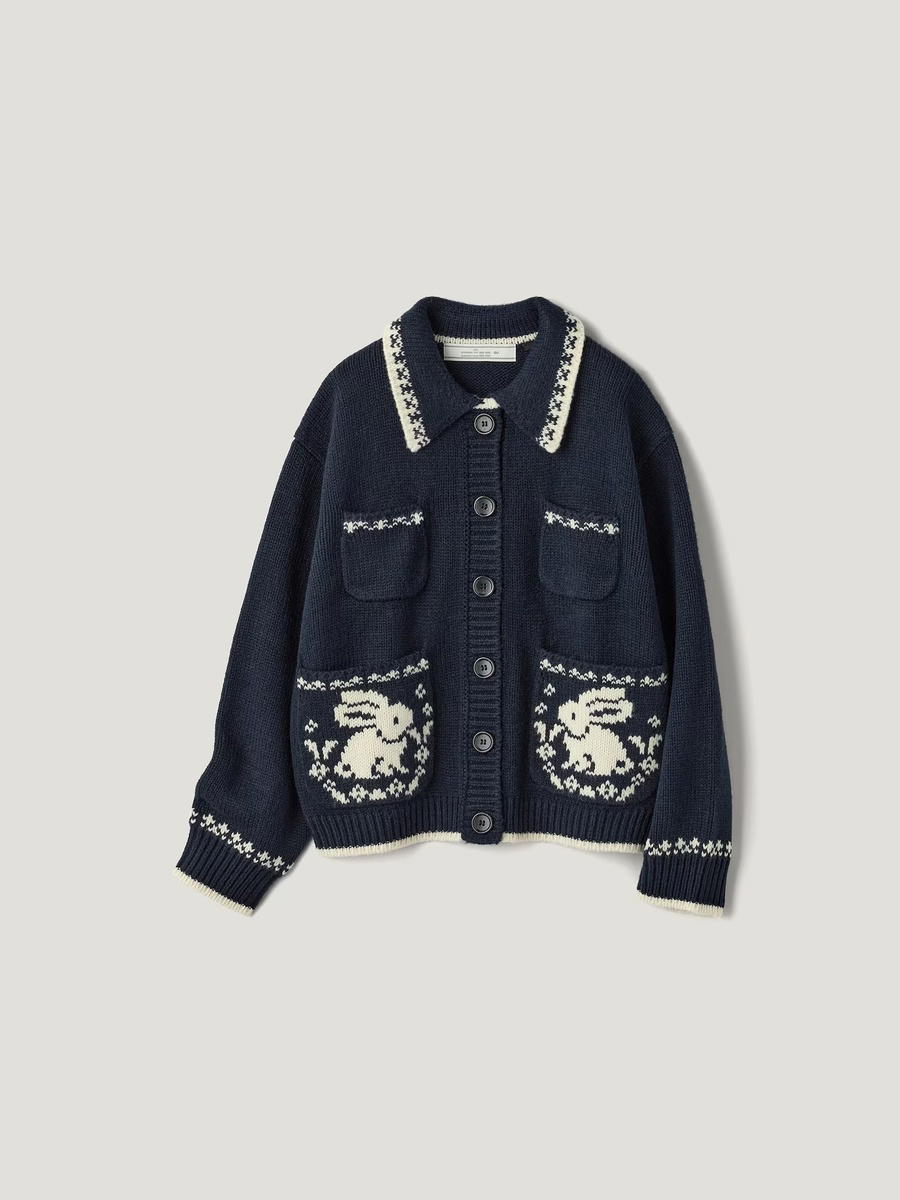 GU GU Polo Cardigan by Rokh Navy (W)