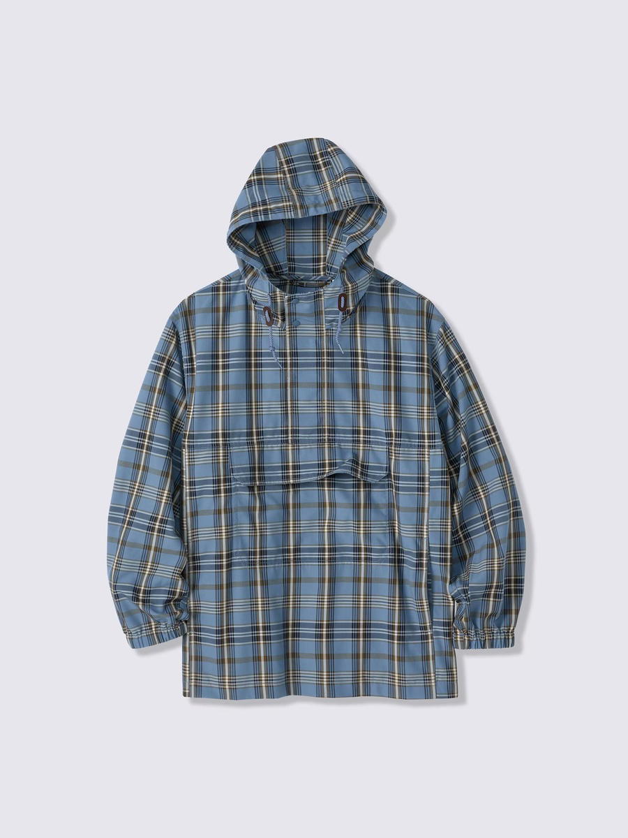GU GU Checked Half Zip Parka UL Blue