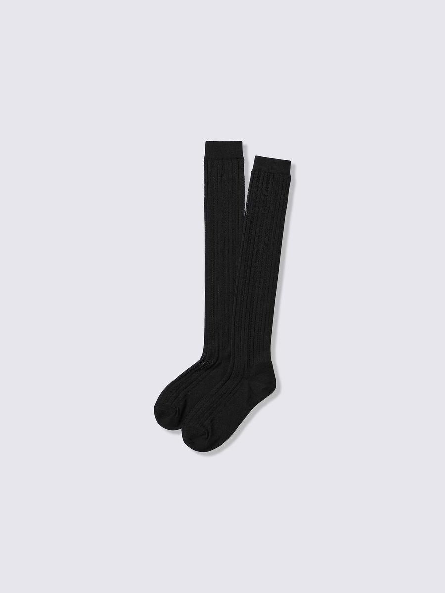 GU GU High Socks Lacy Stitch CZ Black