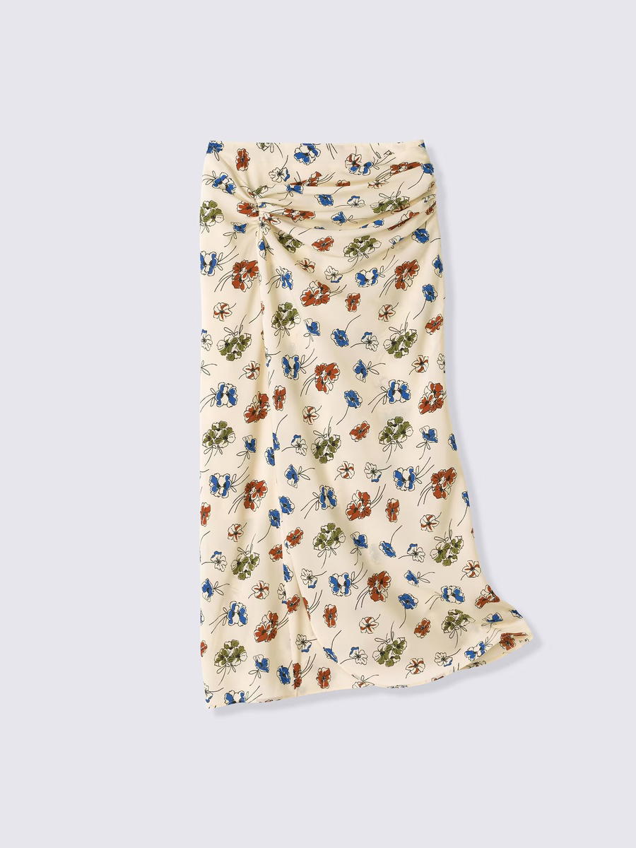 GU GU Flower Printed Long Skirt PF Natural (W)