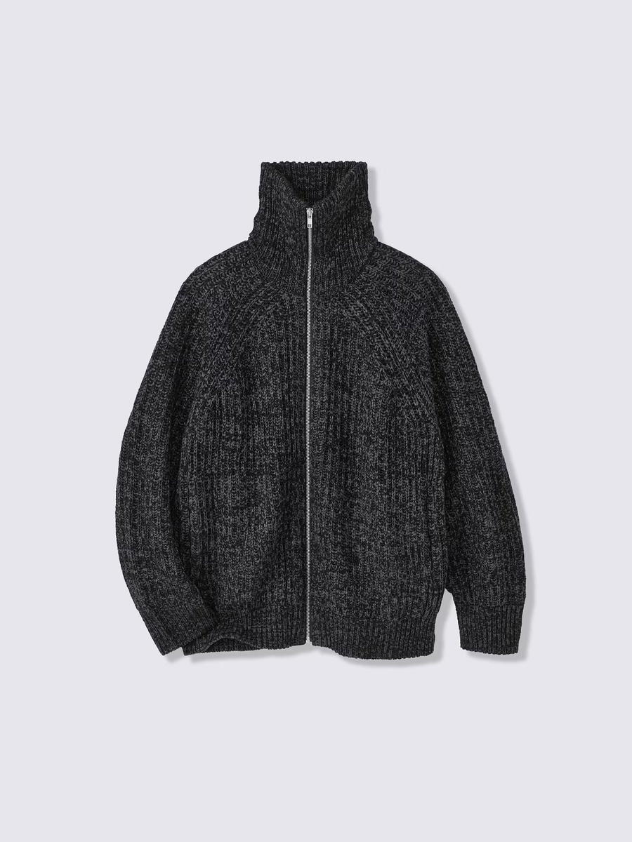 GU GU Chunky Knit Full-Zip Jacket UL Dark Gray