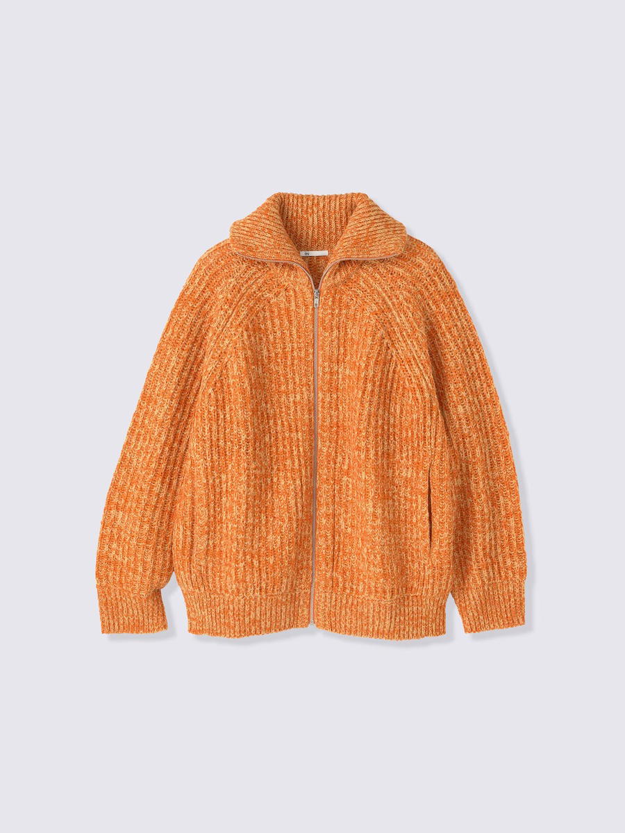 GU GU Chunky Knit Full-Zip Jacket UL Orange