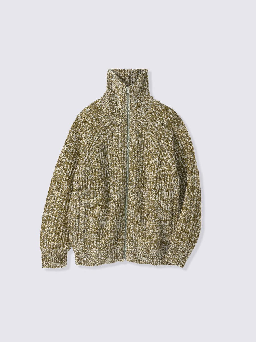 GU GU Chunky Knit Full-Zip Jacket UL Olive
