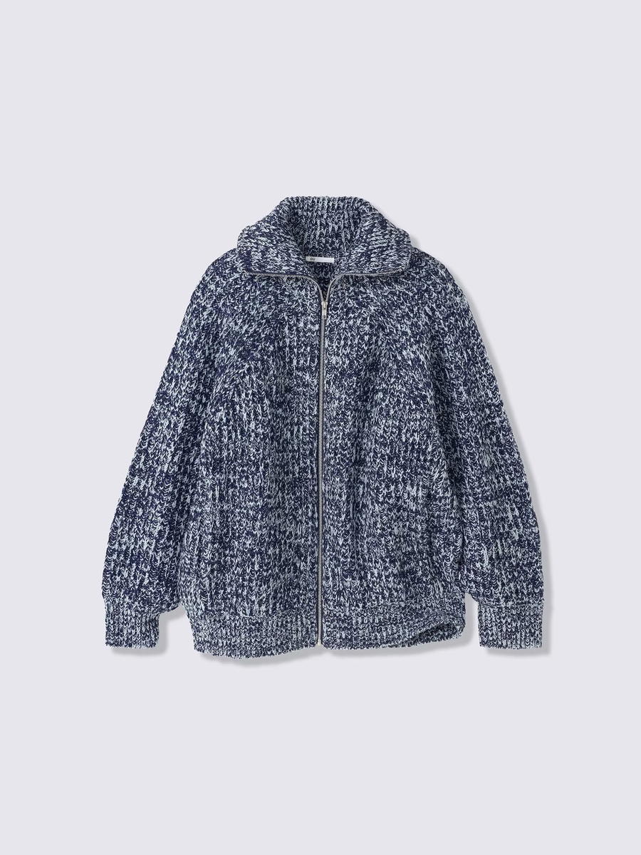 GU GU Chunky Knit Full-Zip Jacket UL Blue