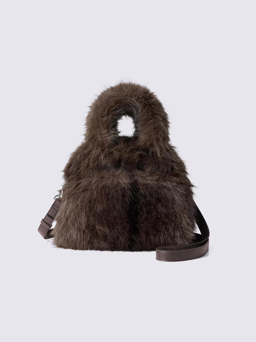 GU GU Fluffy Duffle Bag PF Dark Brown