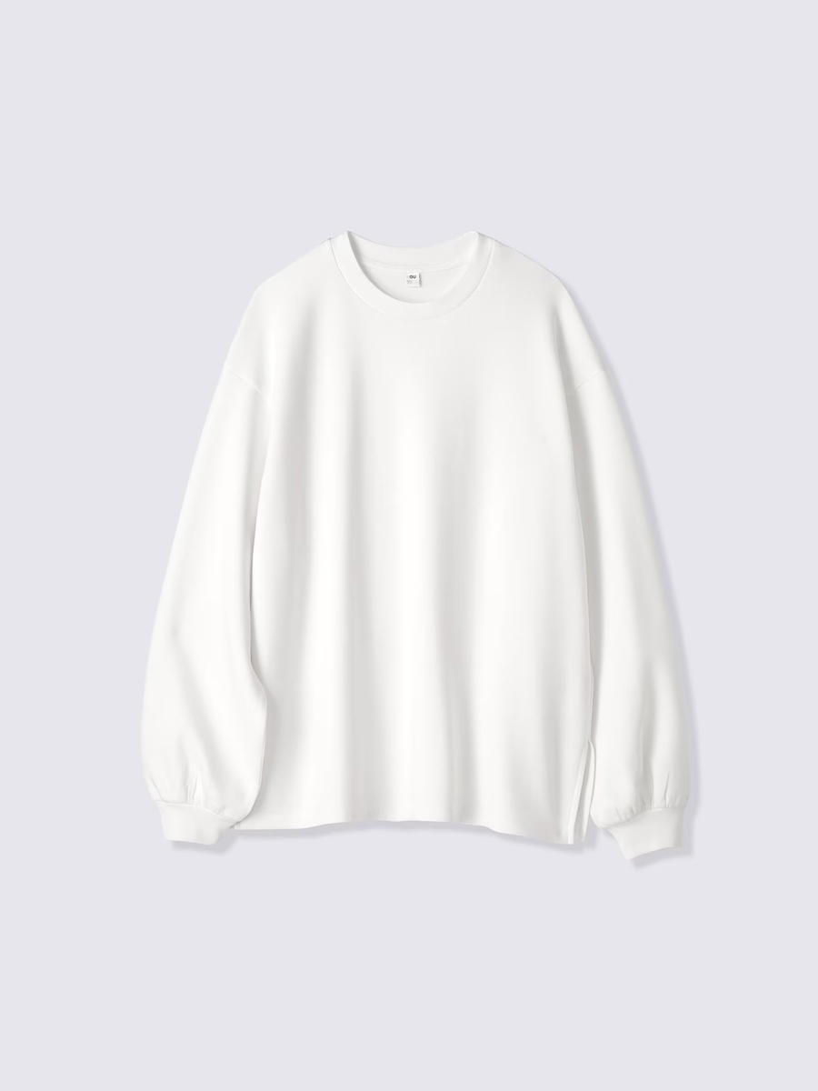 GU GU Smooth Sweat T-Shirt Long PF Off White (W)