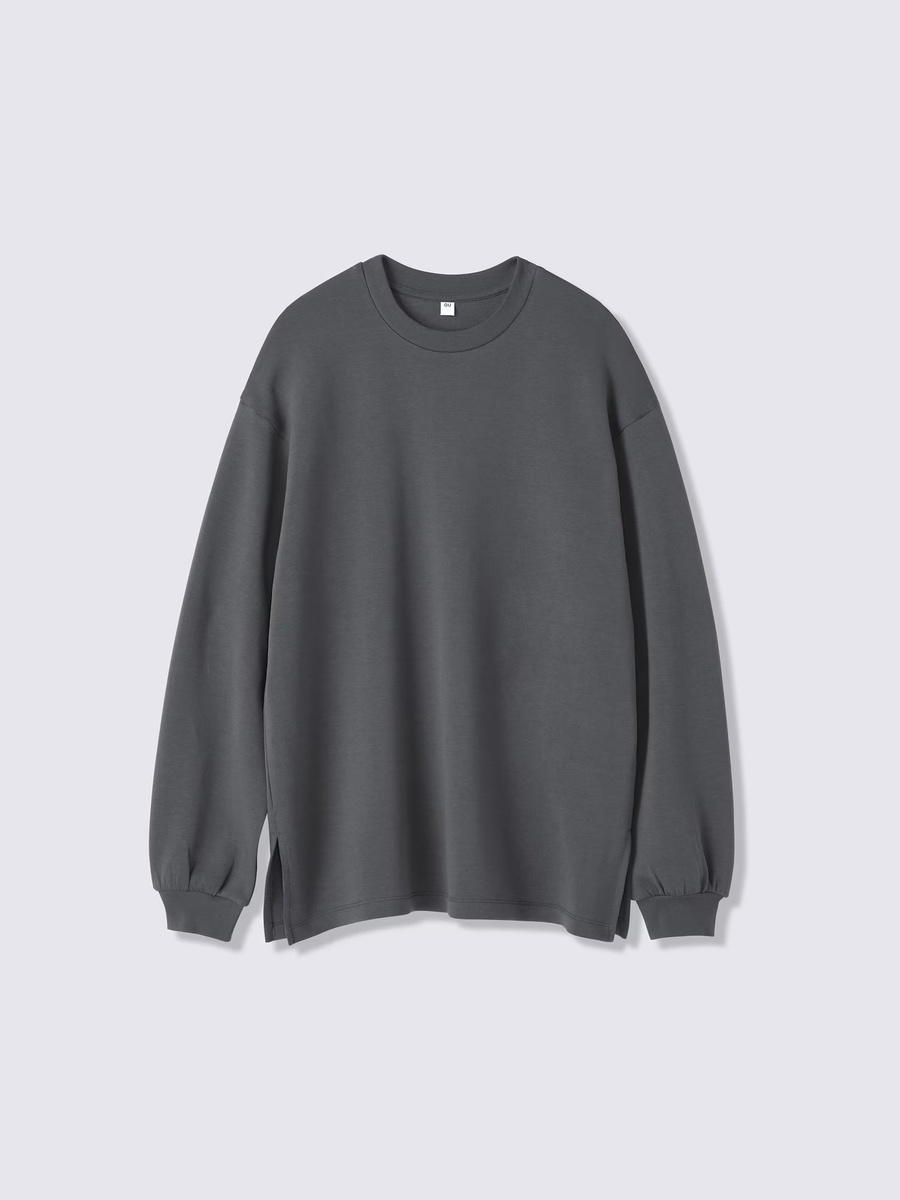 GU GU Smooth Sweat T-Shirt Long PF Dark Gray (W)