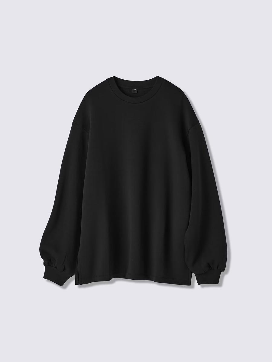 GU GU Smooth Sweat T-Shirt Long PF Black (W)