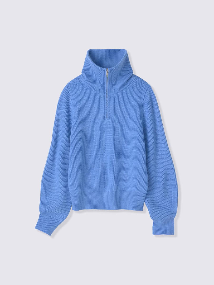 GU GU Rib Stitched Half-Zip Sweater UL Blue (W)