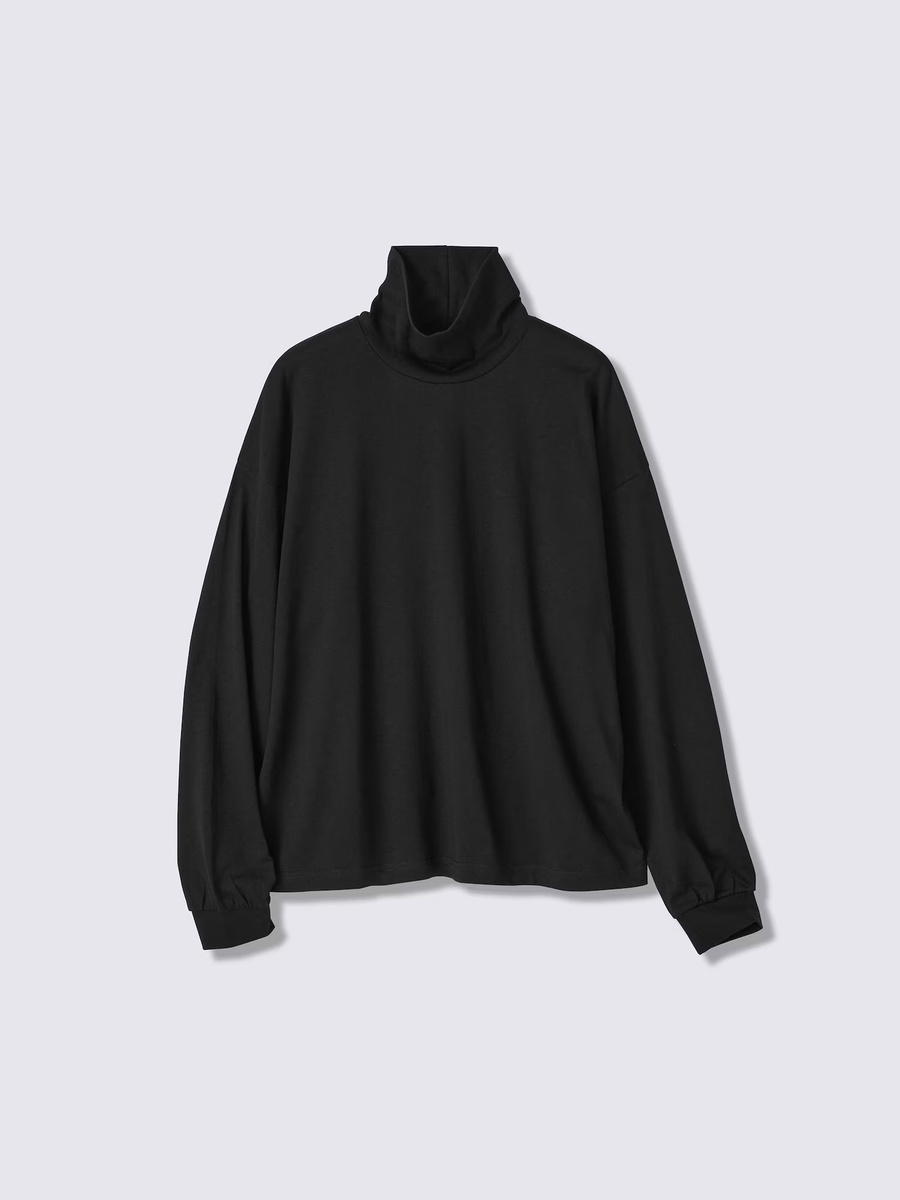 GU GU Cotton Boxy Turtleneck T Long PF Black
