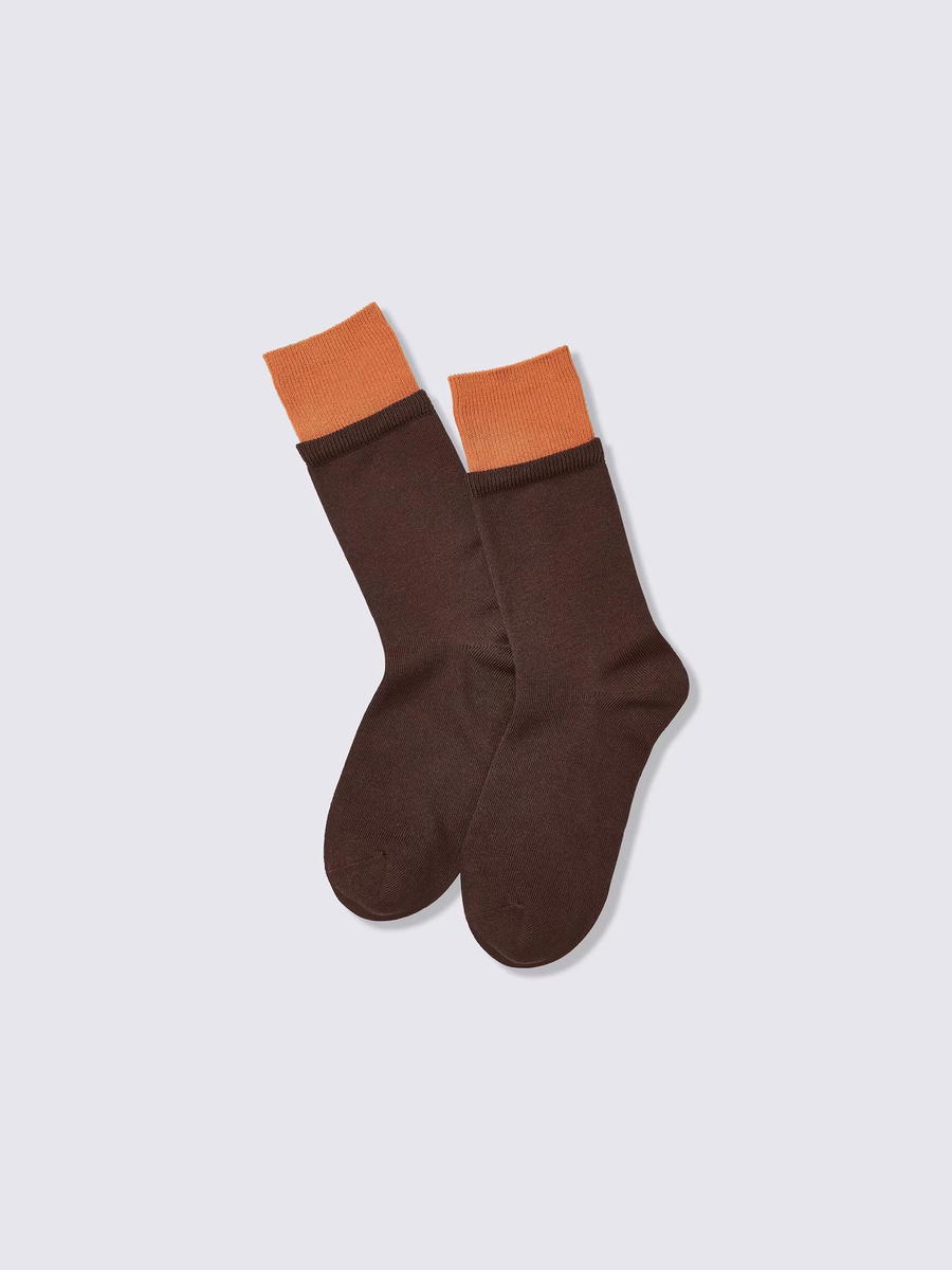 GU GU Crew Socks Two Tone PF Dark Brown
