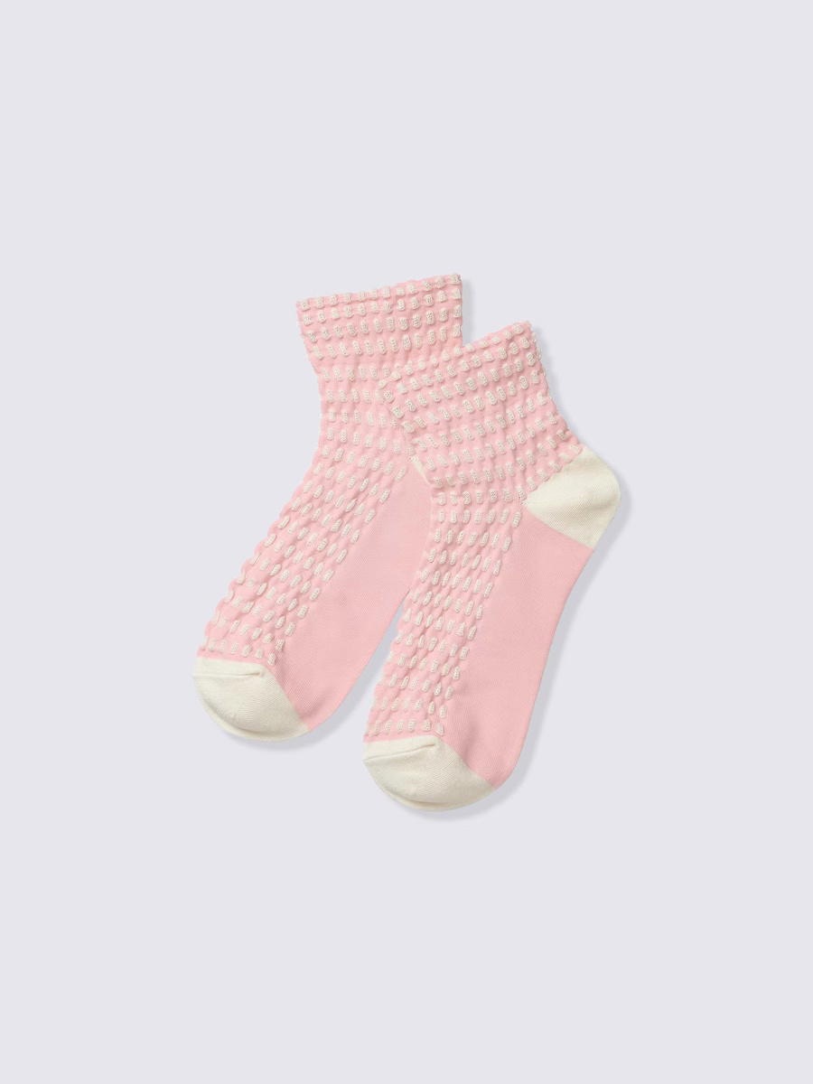 GU GU Ankle Socks Texture CZ Pink