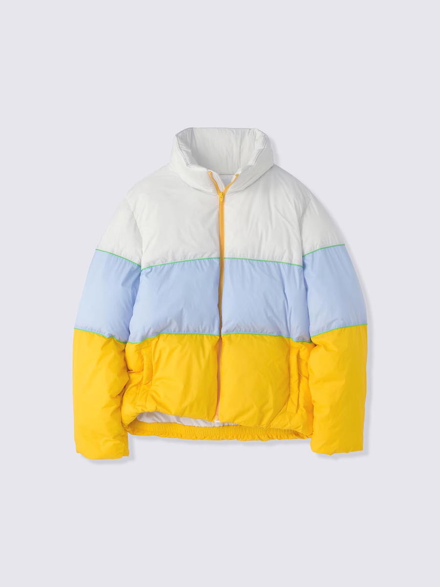 GU GU Warm Padded Stand Jacket Patterned ST Yellow