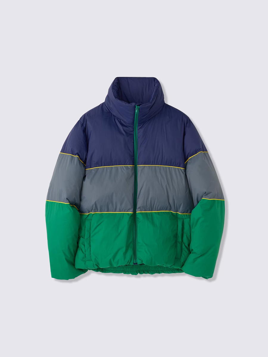 GU GU Warm Padded Stand Jacket Patterned ST Green