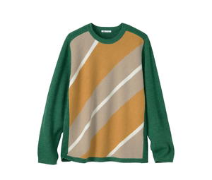 Buy GU Milano Ribbed Bias Striped Sweater ST Green at Sasom – Authentic and Ready to Ship