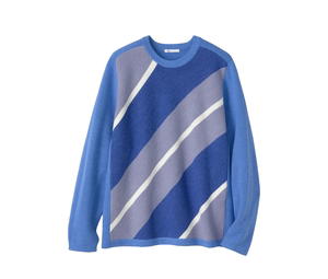 Buy GU Milano Ribbed Bias Striped Sweater ST Blue at Sasom – Authentic and Ready to Ship