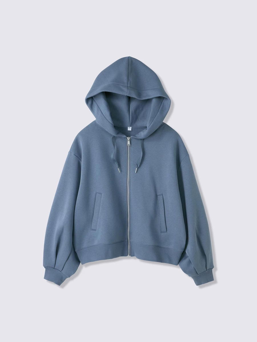 GU GU Sweat Balloon Sleeve Full-Zip Hoodie UL Blue (W)