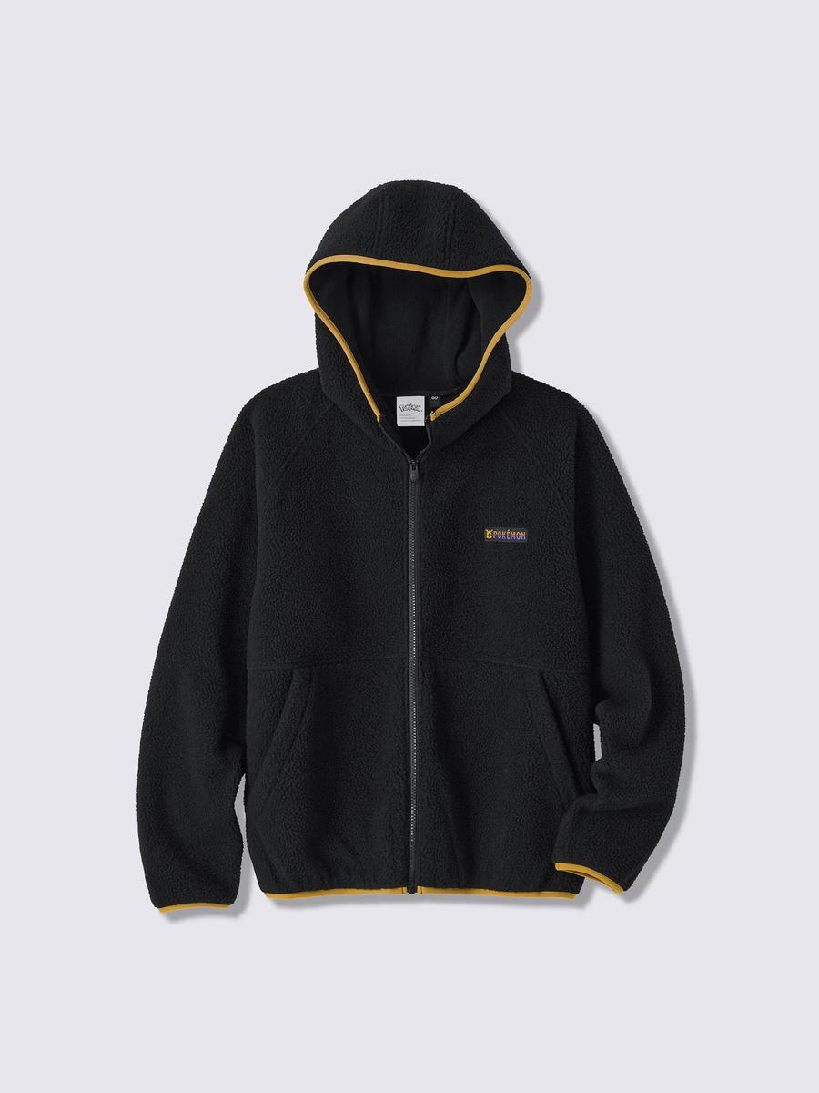 GU GU Fleece Full-Zip Hoodie Pokemon Black