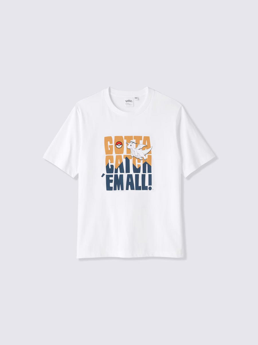 GU GU Graphic T-Shirt Pokemon White