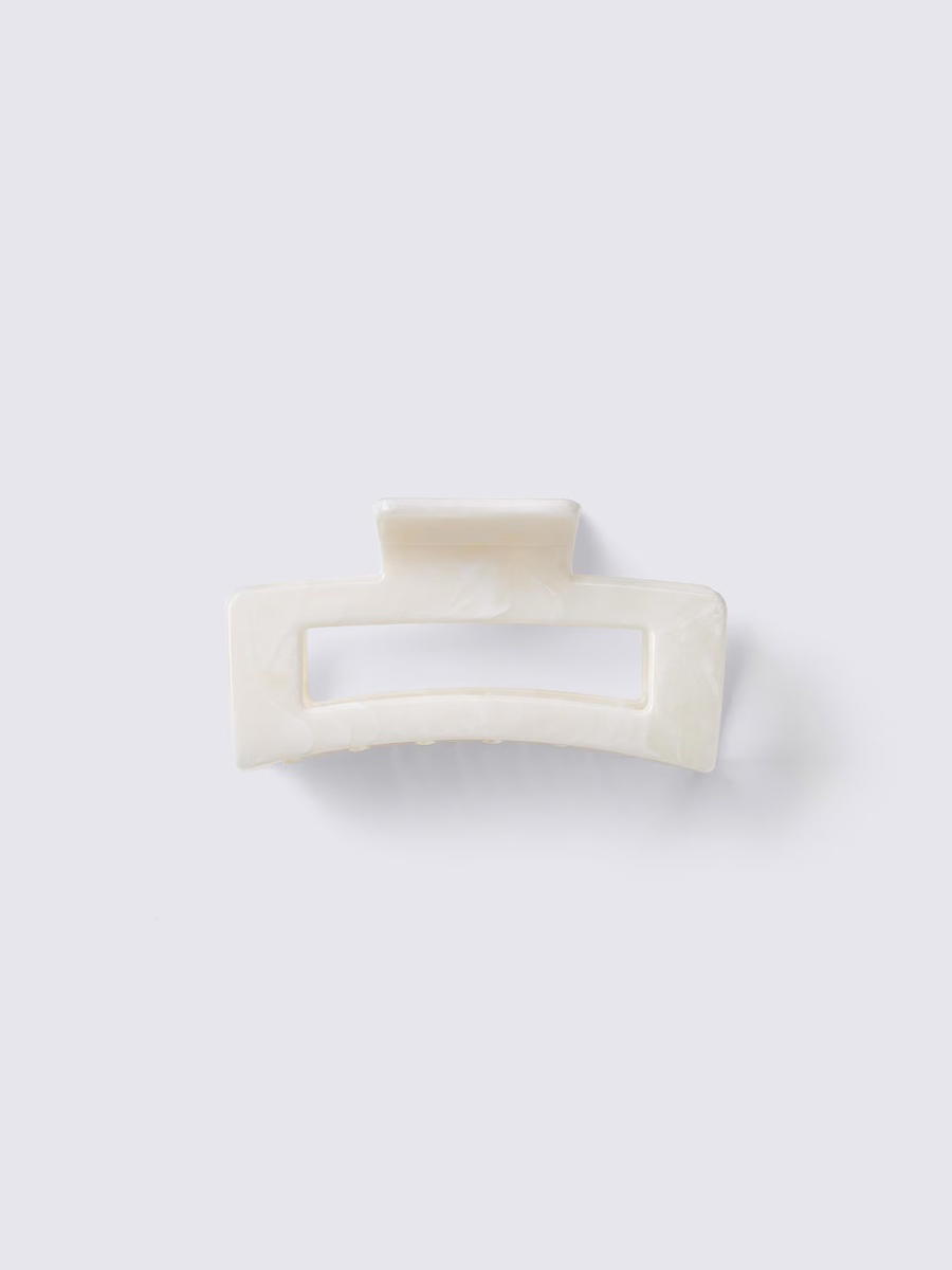 GU GU Square Hair Clip Off White