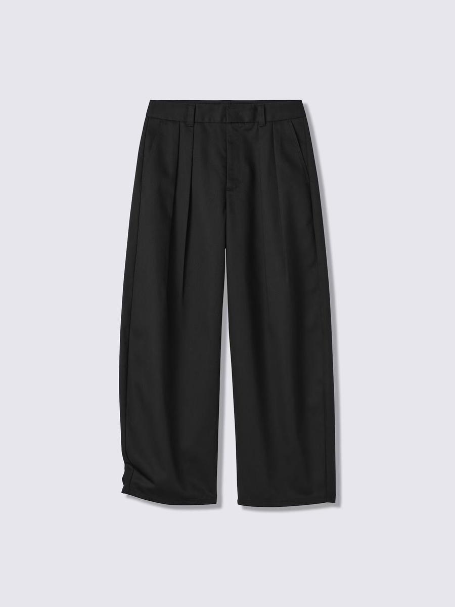 GU GU Chino Pleated Barrel Pants Short UL Black
