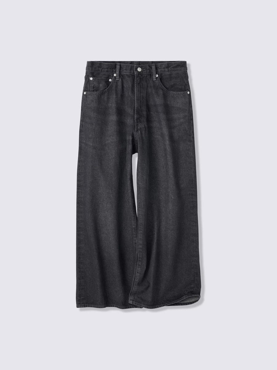 GU GU Super Wide Jeans Short Gray