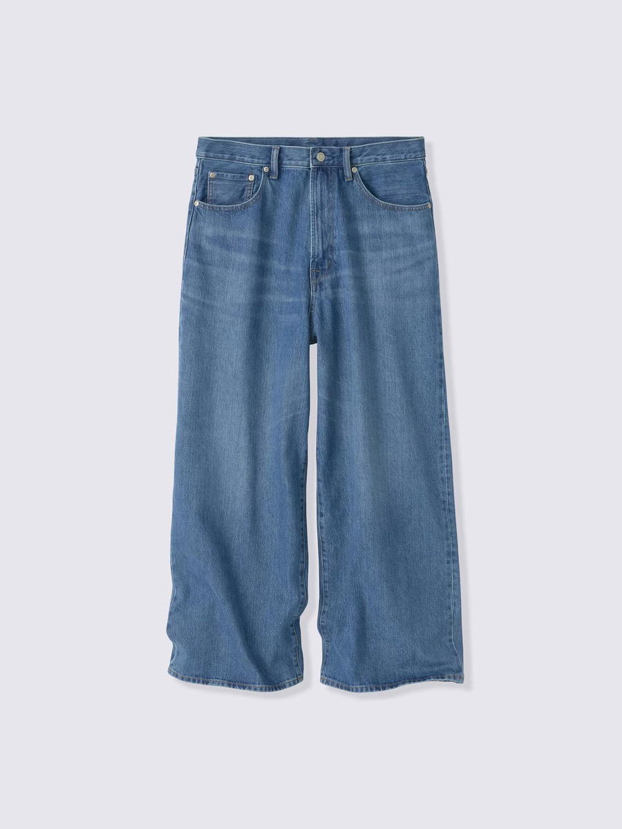 GU GU Super Wide Jeans Short Blue