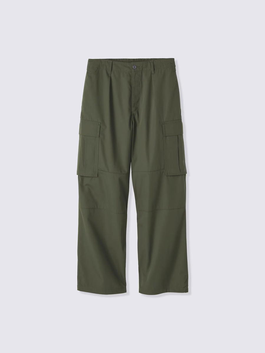 GU GU Wide Cargo Pants Long UL Dark Green