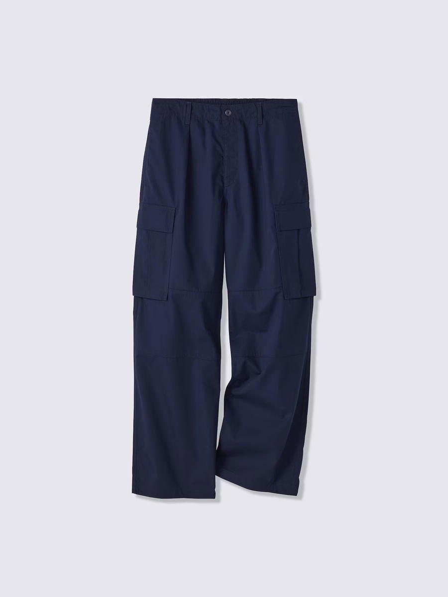 GU GU Wide Cargo Pants Long UL Navy