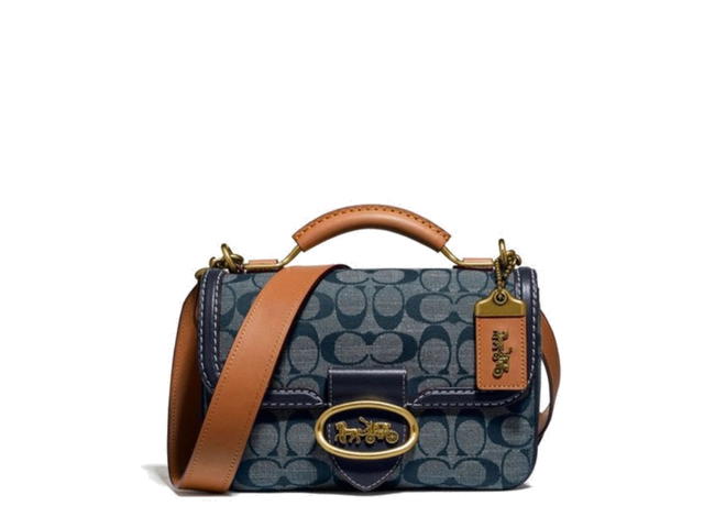 Coach Coach Riley Top Handle 22 Signature Chambray Brass/Chambray Midnight Navy - view 1