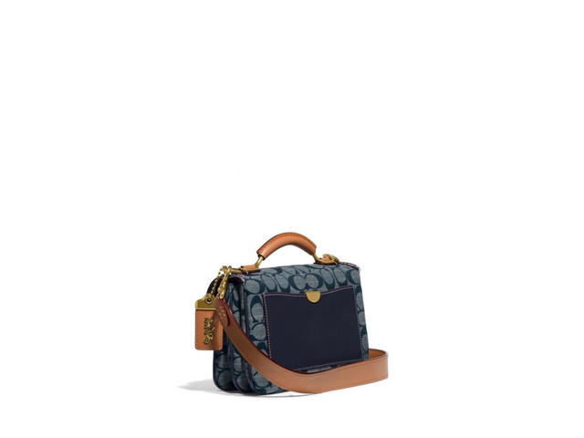 Coach Coach Riley Top Handle 22 Signature Chambray Brass/Chambray Midnight Navy - view 2