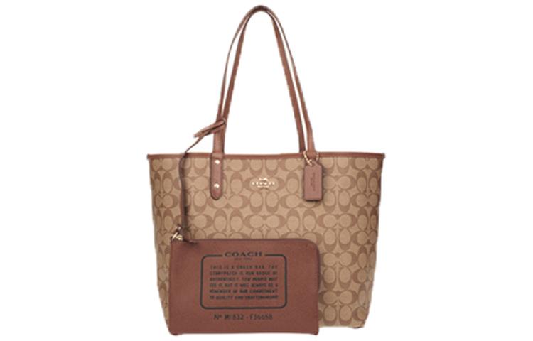 Coach Coach City PVC Tote Bag Shopping Bag Combo Handbags Shoulder Bags Large Size Women's Brown