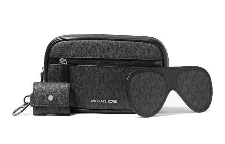 Michael Kors MICHAEL KORS Gifting Coated Canvas Camera Bag 3 in 1 Set Clutch Medium Size Men's Black