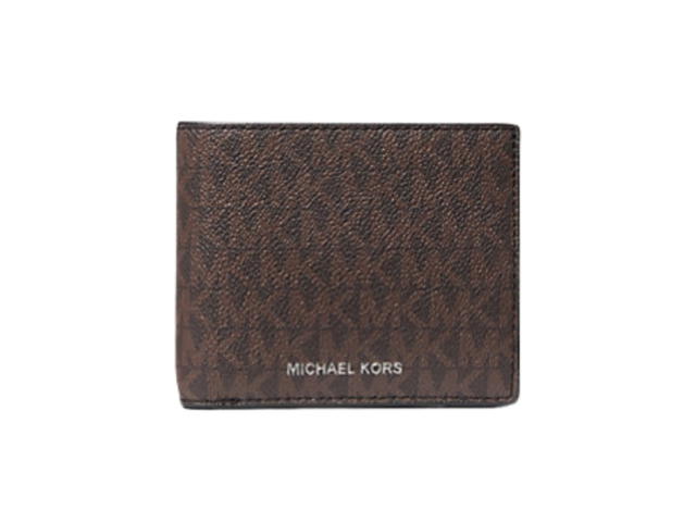 Michael Kors Michael Kors Cooper Logo Billfold Wallet With Passcase Brown Black - view 1