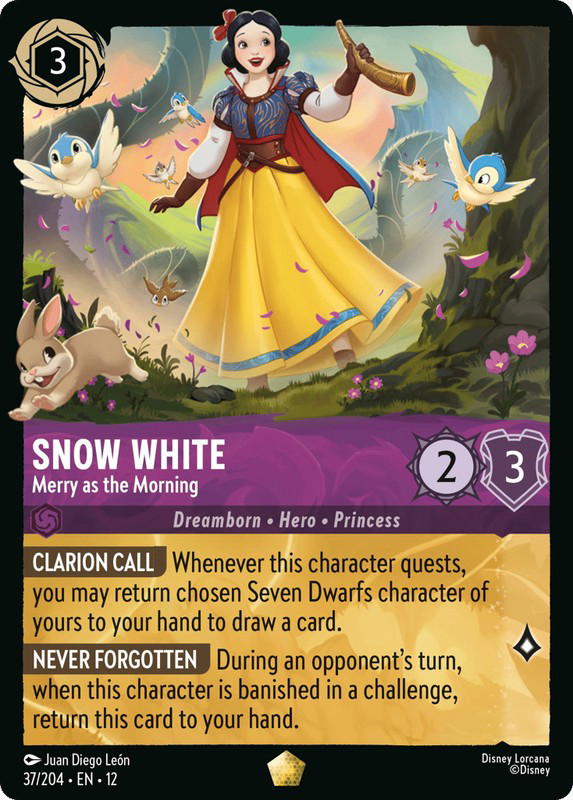 Disney Lorcana Disney Lorcana Snow White Merry as the Morning L [37/204] Wilds Unknown (EN)
