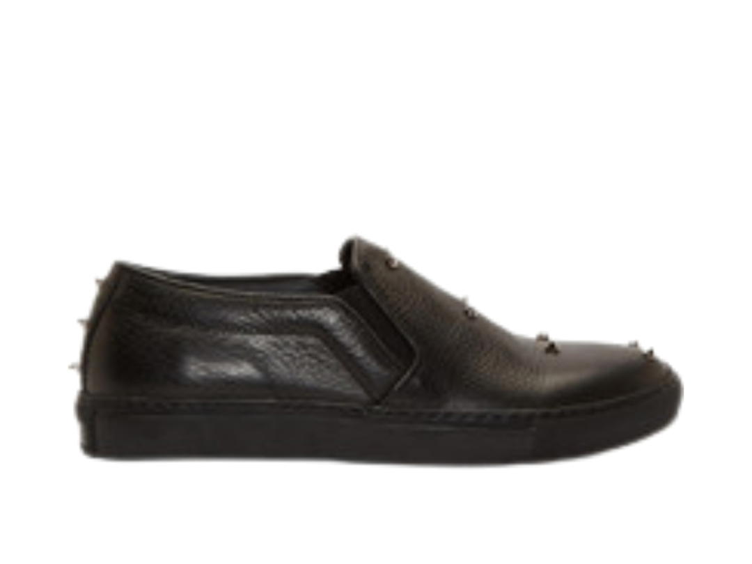 Alexander McQueen Alexander McQueen Leather Studded Sneakers Black