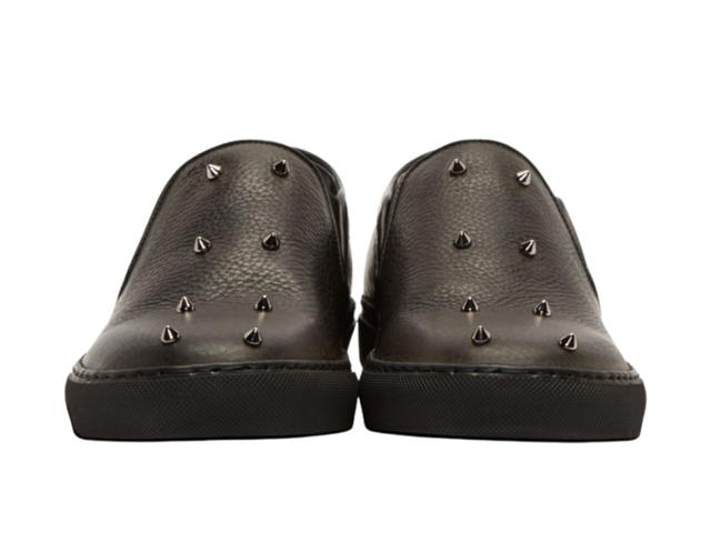 Alexander McQueen Alexander McQueen Leather Studded Sneakers Black - view 2
