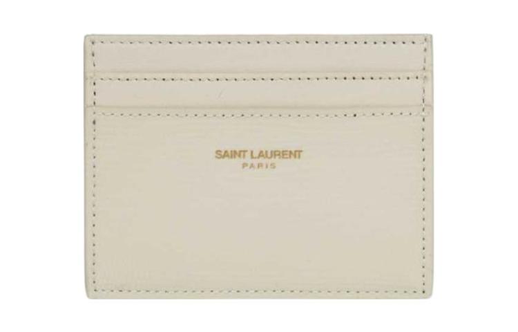 Saint Laurent Saint Laurent Calfskin Card Holder Women's Beige
