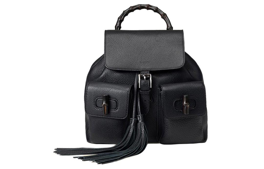 Gucci Gucci Cow Leather Backpack Women's Black