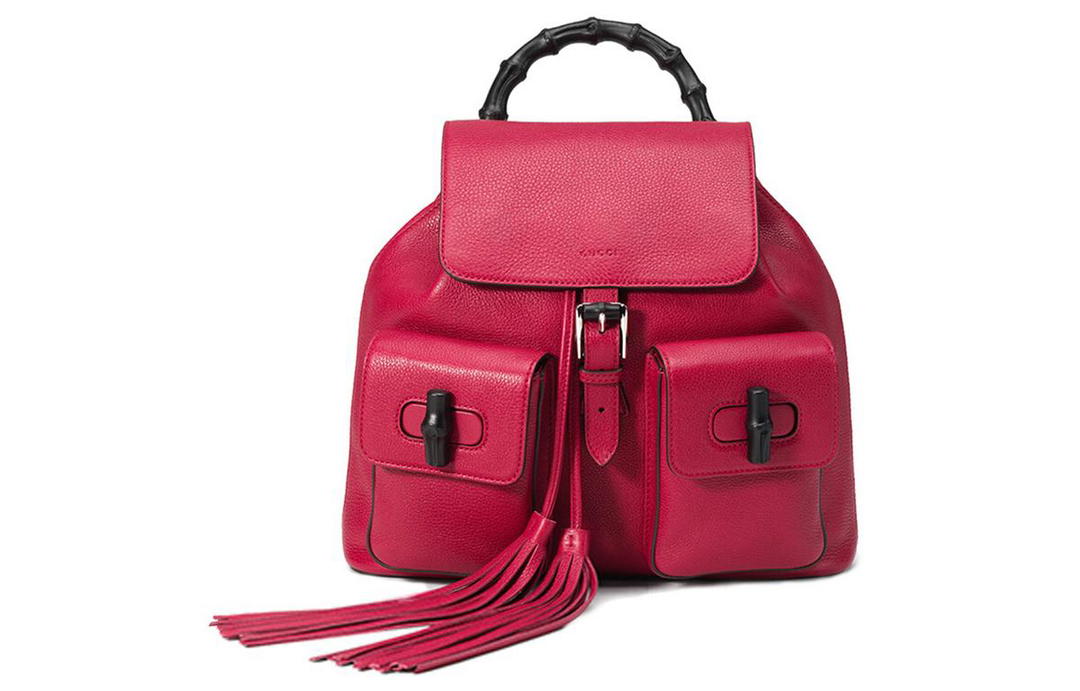 Gucci Gucci Leather Backpack Women's Fuchsia