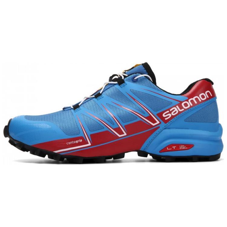 Salomon SALOMON SPEEDCROSS PRO Anti Slip Wear Resistant Low Top Trail Running Shoes Men's Blue Red