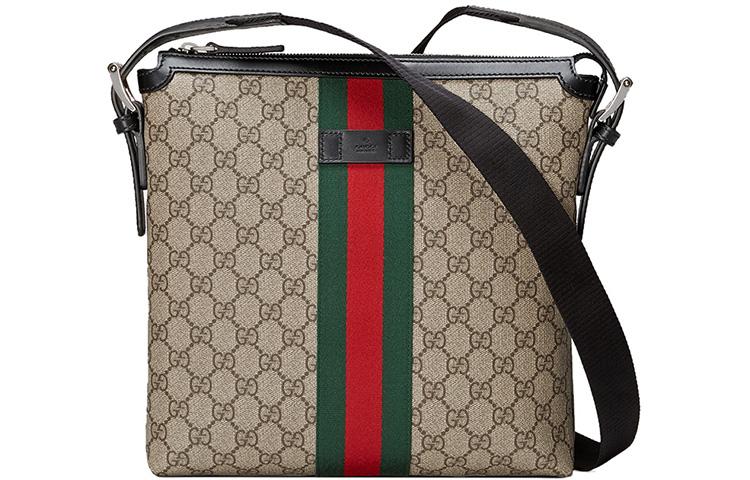Gucci Gucci Canvas With Leather Canvas Bag Messenger Bag Shoulder Bag Crossbody Bag Small Size Men's Ebony/Black