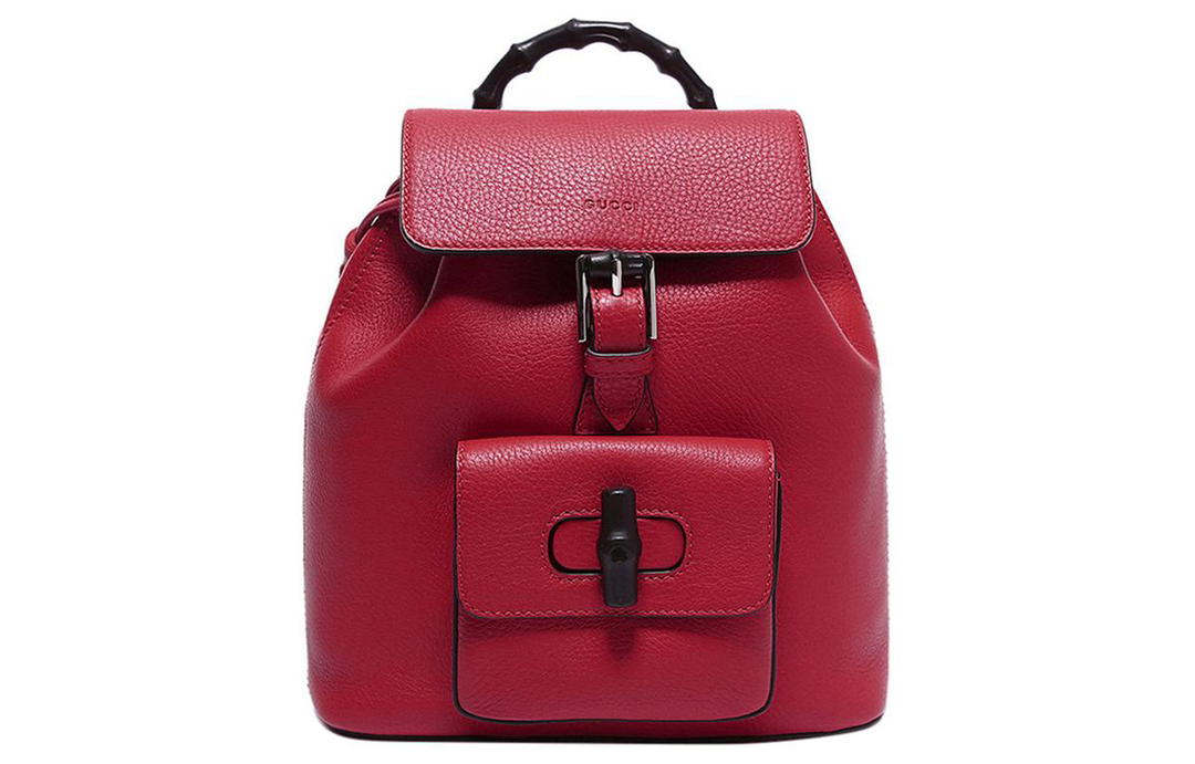 Gucci Gucci Cow Leather Backpack Women's Red