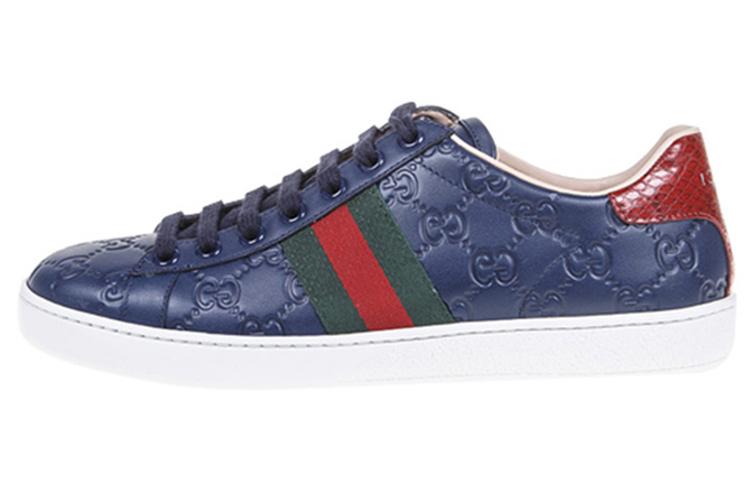 Gucci Gucci Ace Skateboard Shoes Women's Low-Top Blue