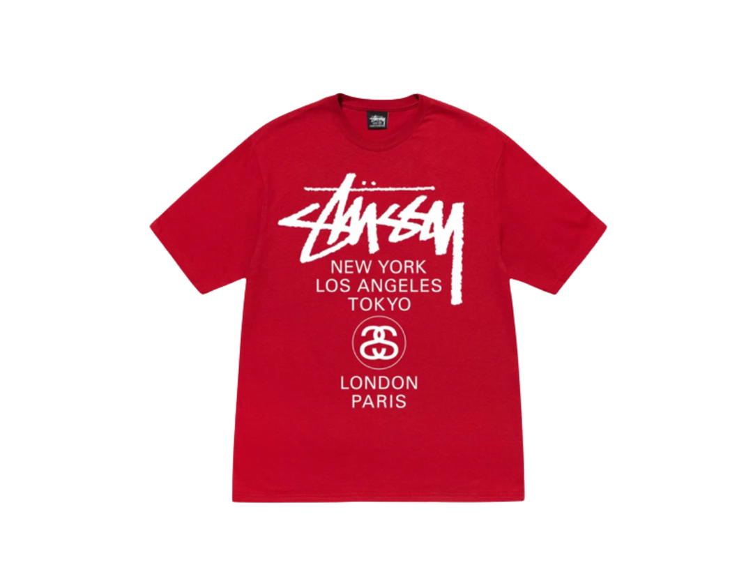 Stussy Stussy World Tour T-Shirt Dark Red