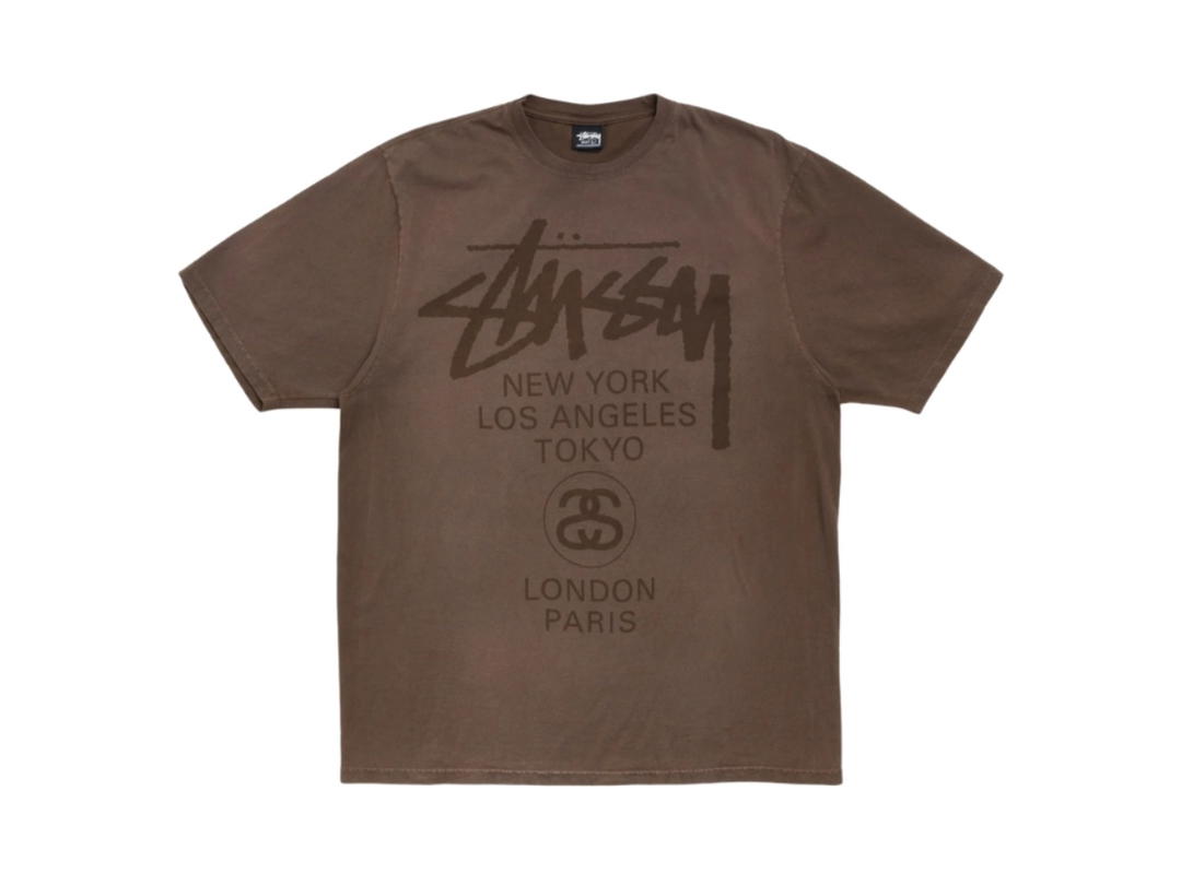 Stussy Stussy World Tour Tee Sun Faded Brown