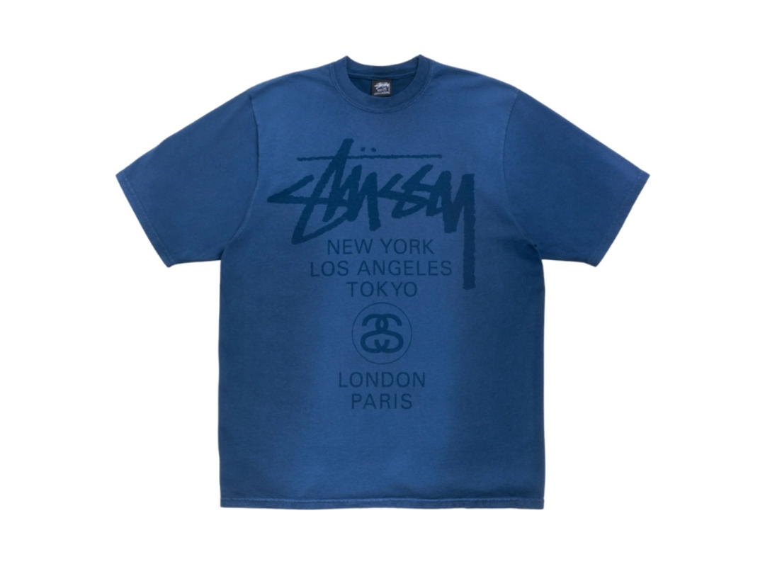 Stussy Stussy World Tour Tee Sun Faded Navy